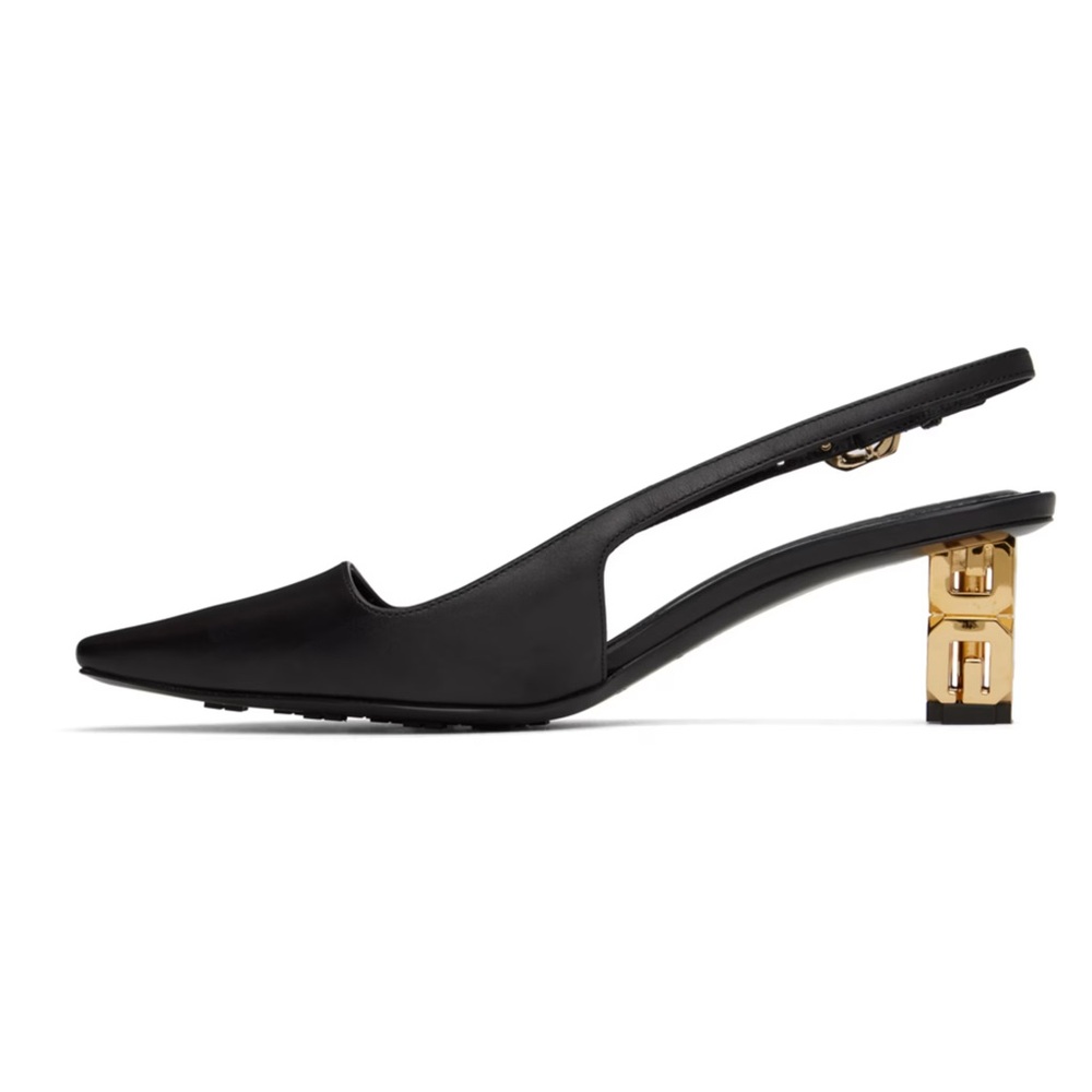 GIVENCHY | Black G Cube Slingback Heels - Picture 3 of 13